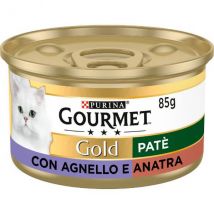 Purina Gourmet Gold Patè Umido Gatto 85 gr - Agnello e Anatra Confezione da 24 pezzi Cibo umido per gatti