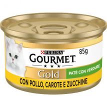 Purina Gourmet Gold Patè Umido Gatto 85 gr - Pollo, Carote e Zucchine - Confezione da 24 pezzi - Cibo umido per gatti - 1° ORDINE? scegli lo sconto BZR5 / BZR20 + 200 punti fedeltà