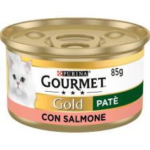 Purina Gourmet Gold Patè Umido Gatto 85 gr - Salmone Confezione da 24 pezzi Cibo umido per gatti