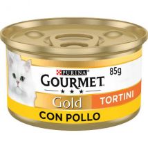 Purina Gourmet Gold Tortini Umido Gatto 85g - Pollo - Confezione da 24 pezzi - Cibo umido per gatti - 1° ORDINE? scegli lo sconto BZR5 / BZR20 + 200 punti fedeltà