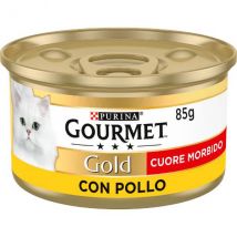 Purina Gourmet Gold Cuore Morbido Umido Gatto 85 gr - Pollo Confezione da 24 pezzi Cibo umido per gatti