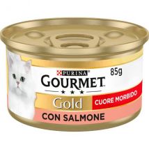 Purina Gourmet Gold Cuore Morbido Umido Gatto 85 gr - Salmone Confezione da 24 pezzi Cibo umido per gatti
