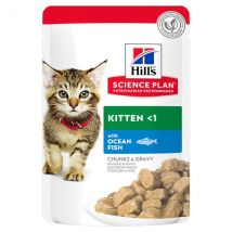 Hill's Science Plan Kitten Alimento per gattini 85 gr - con Pesce Oceanico Confezione da 12 pezzi Cibo umido per gatti