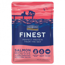 Fish4Dogs Finest Dog Mousse Grain Free 100 gr - Salmone - Cibo Umido per Cani - 1° ORDINE? scegli lo sconto BZR5 / BZR20 + 200 punti fedeltà