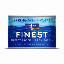 Fish4Dogs Finest Dog Grain Free 185 gr - Aringa e patate - Confezione da 12 pezzi - Cibo Umido per Cani - 1° ORDINE? scegli lo sconto BZR5 / BZR20 + 200 punti fedeltà