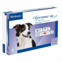Virbac Effipro Duo Spot-On antiparassitario spot-on Cani  - 4 pipette per cani da 10 a 20 kg - Antiparassitario per cani - 1° ORDINE? scegli lo sconto BZR5 / BZR20 + 200 punti fedeltà