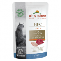 Almo Nature HFC Jelly Adult 55 gr - Tonno e Sogliola Confezione da 24 pezzi Cibo umido per gatti