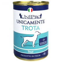 Unipro Unicamente Dog Adult 400 gr - Trota - Confezione da 6 pezzi - Umido Monoproteico Cane - 1° ORDINE? scegli lo sconto BZR5 / BZR20 + 200 punti fedeltà