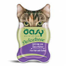 Oasy Delicatesse 85 gr - Patè con Tacchino Confezione da 18 pezzi Cibo umido per gatti