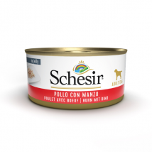 Schesir Dog 150 gr - Pollo e Manzo Confezione da 6 pezzi Cibo Umido per Cani