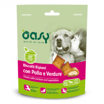 Oasy Dog Biscotti Ripieni 80 gr - Pollo e verdure - 1° ORDINE? scegli lo sconto BZR5 / BZR20 + 200 punti fedeltà