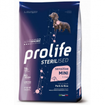 Prolife Sterilised Sensitive Mini Maiale e Riso - 2 kg - Croccantini per cani - 1° ORDINE? scegli lo sconto BZR5 / BZR20 + 200 punti fedeltà