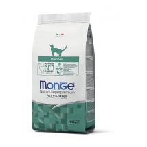 Monge Natural Superpremium Hairball Ricco in Pollo - 1,5 kg - Croccantini per gatti - 1° ORDINE? scegli tra BZR5 / BZR20 + 200 pt fedeltà
