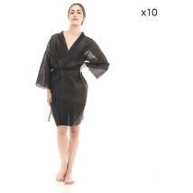 Kimono en tissu noir jetables x10