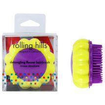 Brosse à cheveux démêlante Detangler fleur jaune violet Rolling Hills