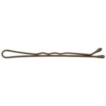 600 pinces ondulées perlées grip châtain 5cm