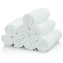 6 serviettes barbier blanches
