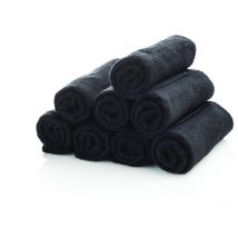 6 serviettes barbier noires