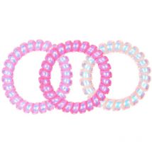 3 élastiques ressorts Stella Green roses et blancs