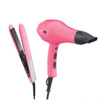 Duo Sèche-cheveux Dreox et Lisseur Neoneox Rose Fluo Sibel