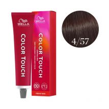 Coloration Color Touch Vibrant Reds 4/57 Châtain Moyen Acajou Marron Wella 60ml