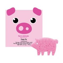 Éponge infusée enfants animaux de la ferme cochon peggy (12+ utilisations) Spongellé 70g
