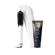 Duo brosse soufflante 2-en-1 Duet Blowdry blanc avec crème volume brushing ghd 100ml
