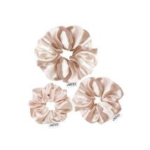 Trio de chouchou en satin champagne Glov