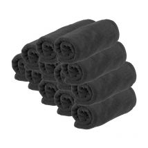 Serviettes microfibres noir par 12 pièces Sibel