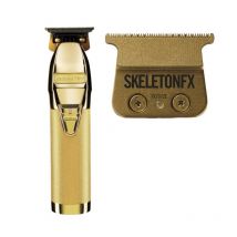Pack tondeuse de précision + 2ᵉ tête de coupe de rechange Skeleton dorée 4artists BaByliss Pro