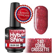 Mini Vernis Semi-Permanent Hybrid Shine Mollon Pro 8ml Coral crossette - 240