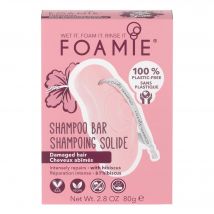 Foamie - Shampoing Solide Hibiskiss Cheveux Abîmés Boîte 80g - Sans Paraben - 80 g