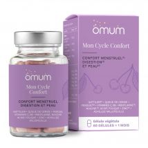 Omum - Mon Cycle Confort Confort Menstruel, Disgestion & Peau 60 Gélules - Vegan