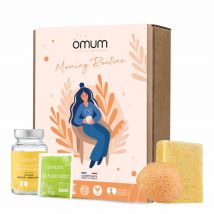 Omum - Coffret Morning Routine Savon, Eponge, Infusion & Complément Alimentaire - Bio - 100 g
