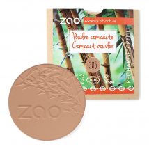 Zao Makeup - Recharge Poudre Compacte Bio, Vegan Et Rechargeable Chocolat Au Lait - Bio - 9 g