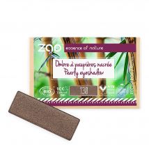 Zao Makeup - Recharge Ombre À Paupières Rectangle Nacrée Bio, Vegan & Rechargeable Marron Intense - Bio - 1 g
