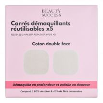 Beauty Success - Kit De 5 Cotons Démaquillants Réutilisables Accessoires Visage 5 Pcs