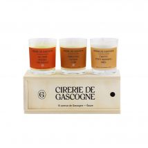 Cirerie De Gascogne - Coffret Bois Collection Automne 3 Bougies 80 Grammes 3 Bougies De 80 Grammes