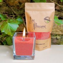 Les Allumées - Serie Kraft Green Line Sable De Bougie Vegetal Couleur Orange Sunset - 250g - Naturel - 50 g