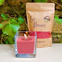Les Allumées - Serie Kraft Green Line Sable De Bougie Vegetal Couleur Rouge Flamboyant - 250g - Naturel - 50 g