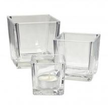 Les Allumées - Carre Design Contenants Verre Taille M - 10 X 10 Cm