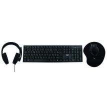 Pack Accessoires Ergonomiques Télétravail 4 en 1 (Clavier-souris-tapis-casque)