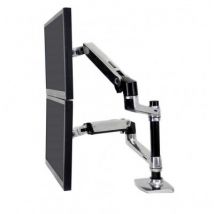 Bras bi-écrans superposés Ergotron Argent