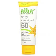 Alba Botanica Baby Sheer Mineral Fragrance Free Sunscreen Lotion SPF50