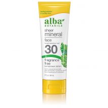 Alba Botanica Sheer Mineral Face Fragrance Free Sunscreen SPF30