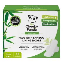 The Cheeky Panda Heavy Period Pads with Bamboo Lining & Core (12 pack)