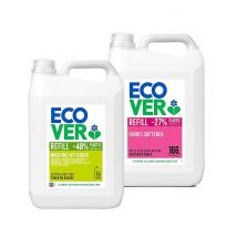 Ecover Lemon & Aloe Vera Washing Up Liquid & Fabric Softener 5L Mix...