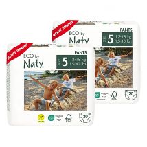 ECO by Naty Pull Up Pants: Size 5 Junior Bundle (2 packs of 20)