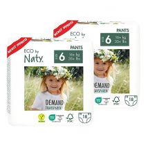 ECO by Naty Pull Up Pants: Size 6 X-Large Bundle (2 packs of 18)