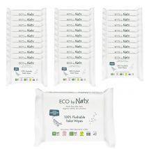 ECO by Naty Wipes - Flushable Wipes Unscented Bundle (30 packs of 42)